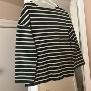 Green Striped Madewell Crewneck Sweater